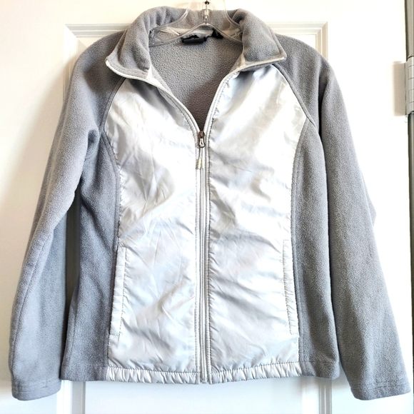 Womens New Balance lightweight gray fleece jacket size Small - Picture 1 of 4